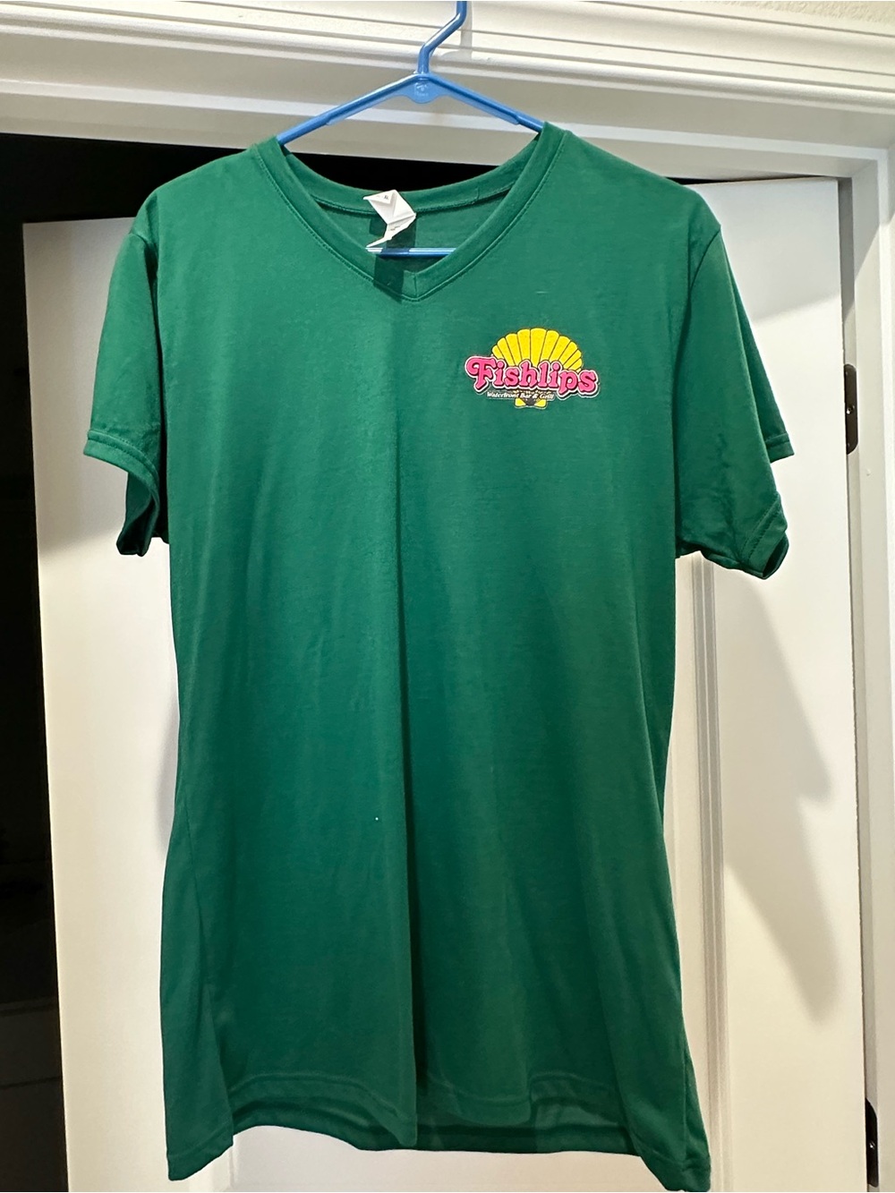 Green Fishlips Logo V-Neck T-Shirt